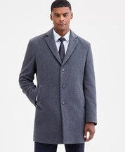 Calvin Klein Men's Slim-Fit Wool Blend Overcoat Coat 38 R  Gray