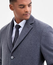 Calvin Klein Men's Slim-Fit Wool Blend Overcoat Coat 38 R  Gray