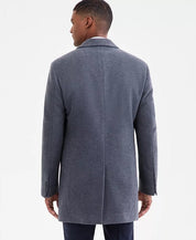Calvin Klein Men's Slim-Fit Wool Blend Overcoat Coat 38 R  Gray