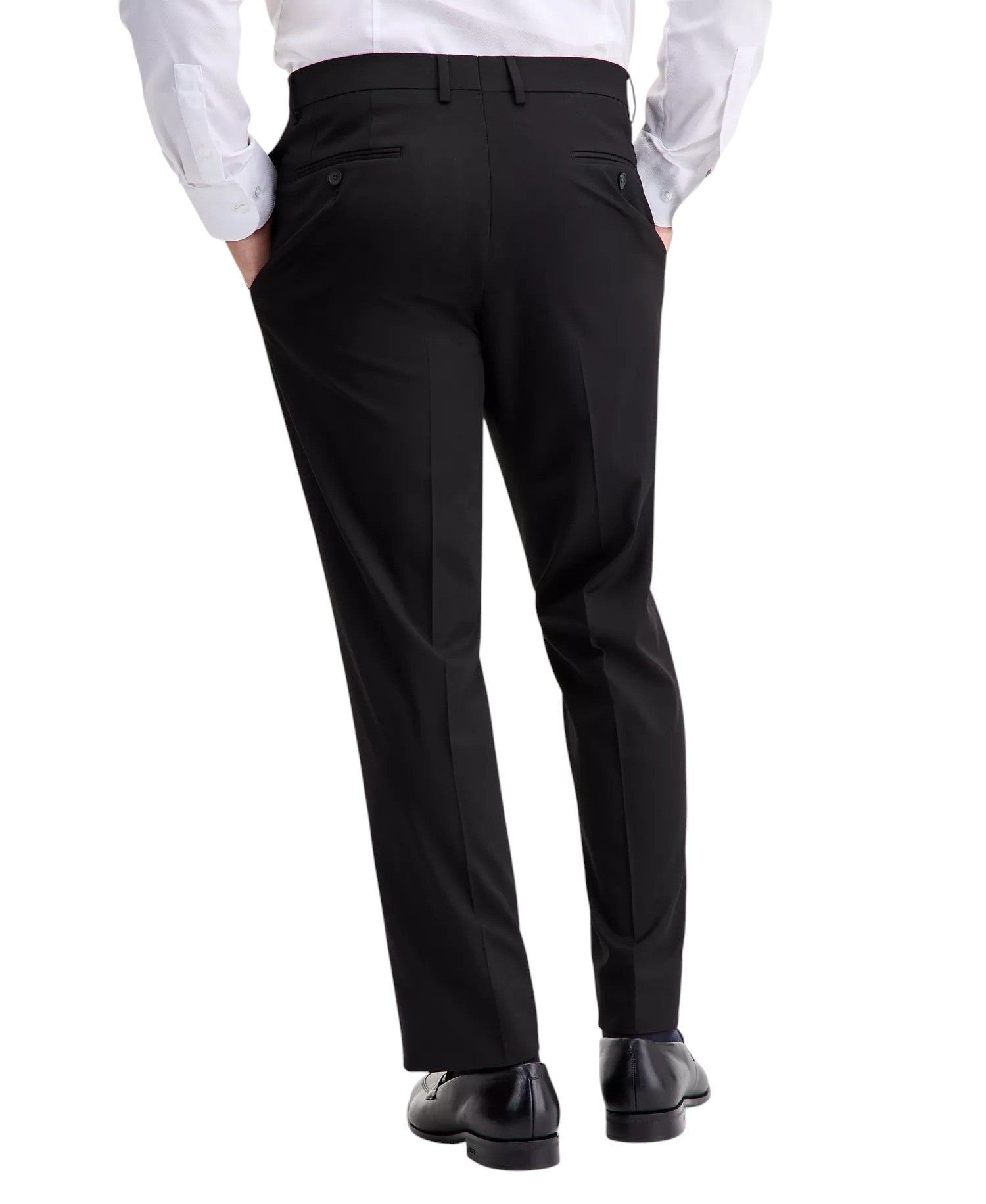 Izod Mens Modern fit 2 Piece Suit 40 R / 34 Waist Black Solid Stretch