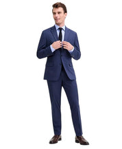 Izod Mens Classic fit 2 Piece Suit 40 S / 34 Waist Blue Solid Stretch
