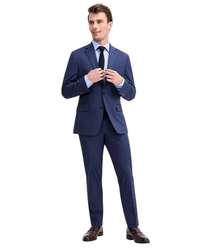 Izod Mens Classic fit 2 Piece Suit 40 S / 34 Waist Blue Solid Stretch