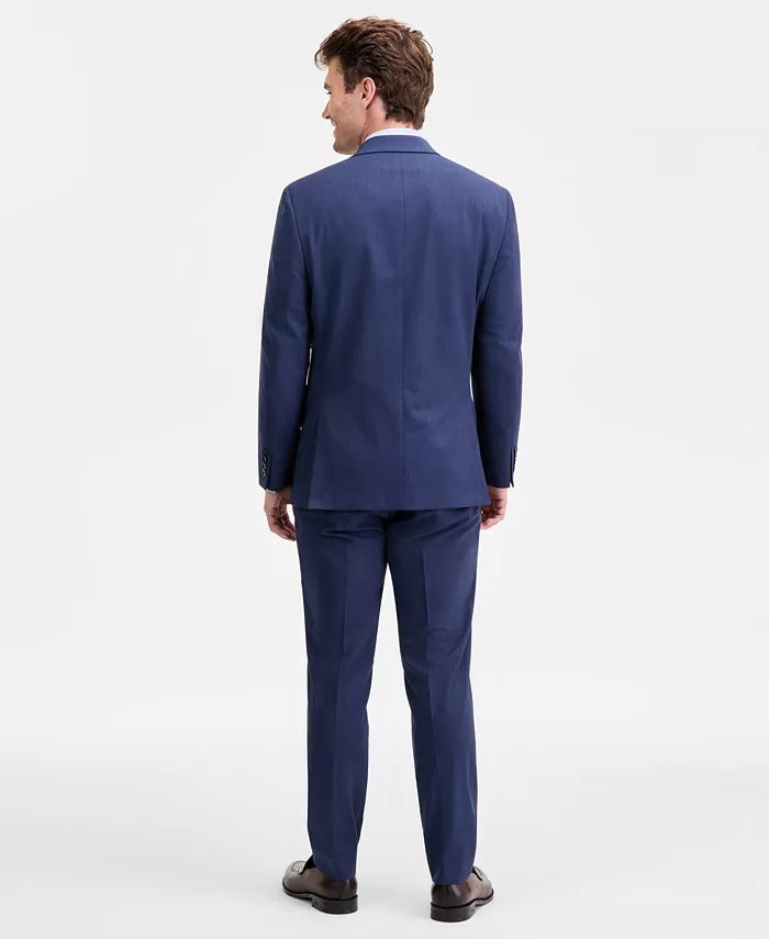 Izod Mens Classic fit 2 Piece Suit 38 R / 32 Waist Blue Solid Stretch