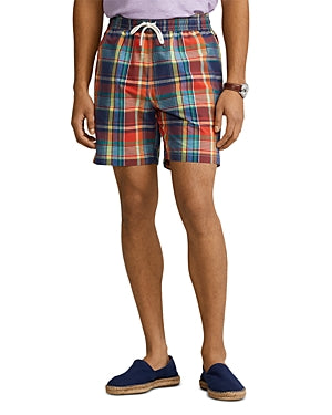 Polo Ralph Lauren Men's 5.75" Traveler Swim Trunks Blue/Red Large