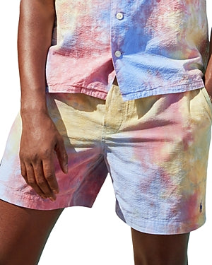 Polo Ralph Lauren Mens 6" Polo Prepster Shorts Tie Dye Pink Medium