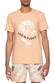 Eleven Paris Men's "Life Is a Joke" Skull Graphic T Shirt  Orange XXL