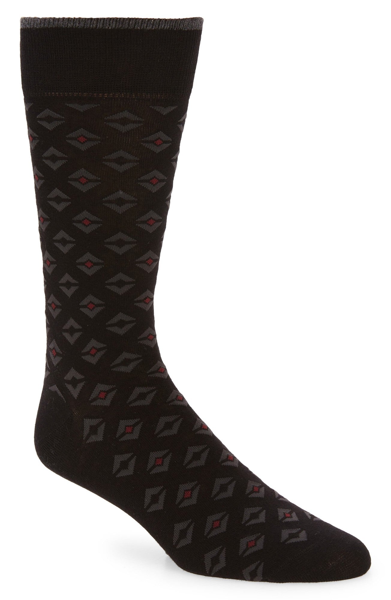 Cole Haan Men's Medallion Crew Socks  Black