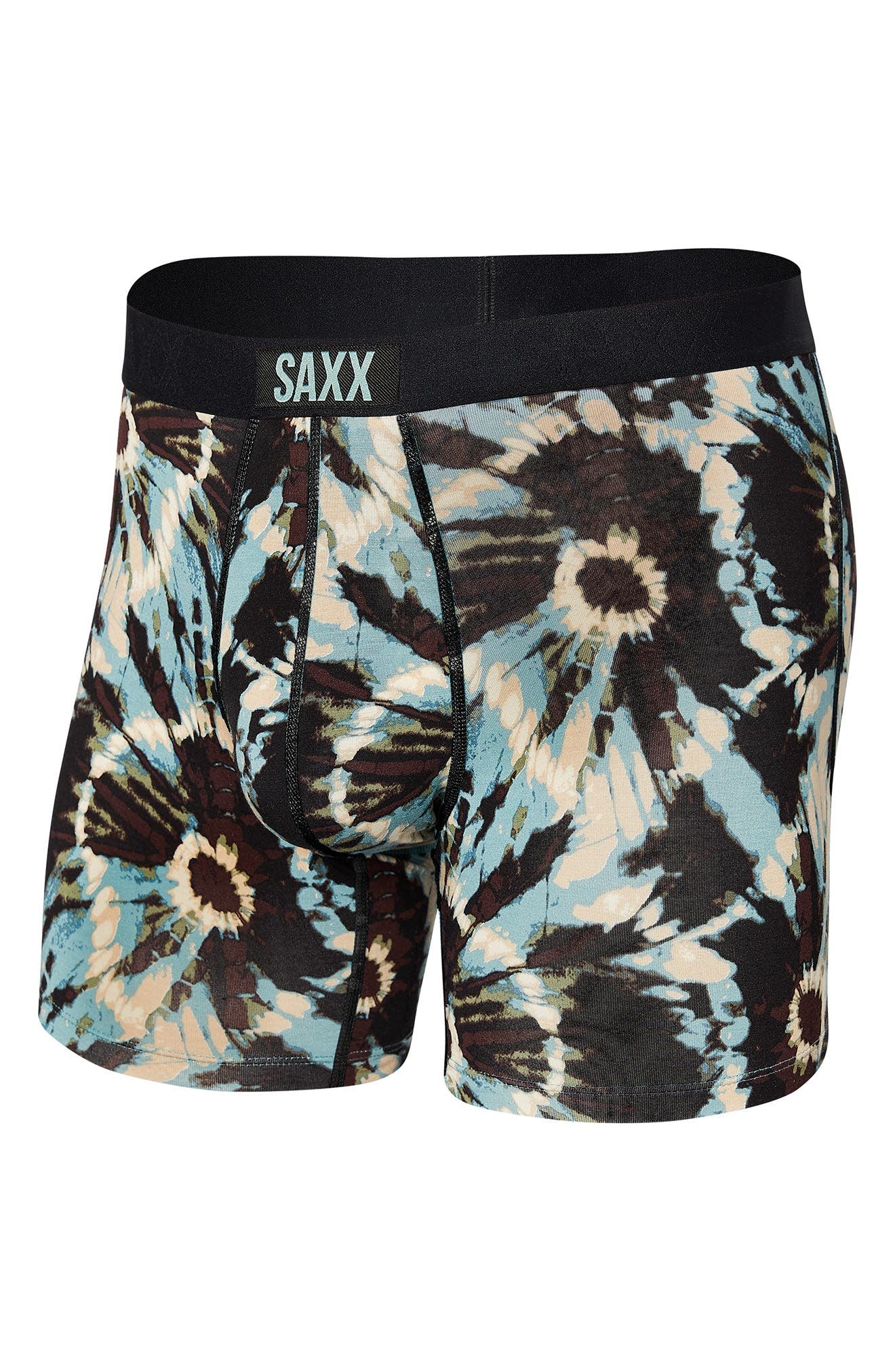 Saxx Underwear Men's Vibe Everyday Modern Fit Soft Viscose Boxer Briefs Size Large Black