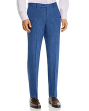 Robert Graham Mens Slim fit Dress Pants 32 / 32 Blue Solid Stretch