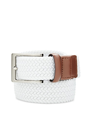 The Men's Store  Woven Stretch Belt White Size 40