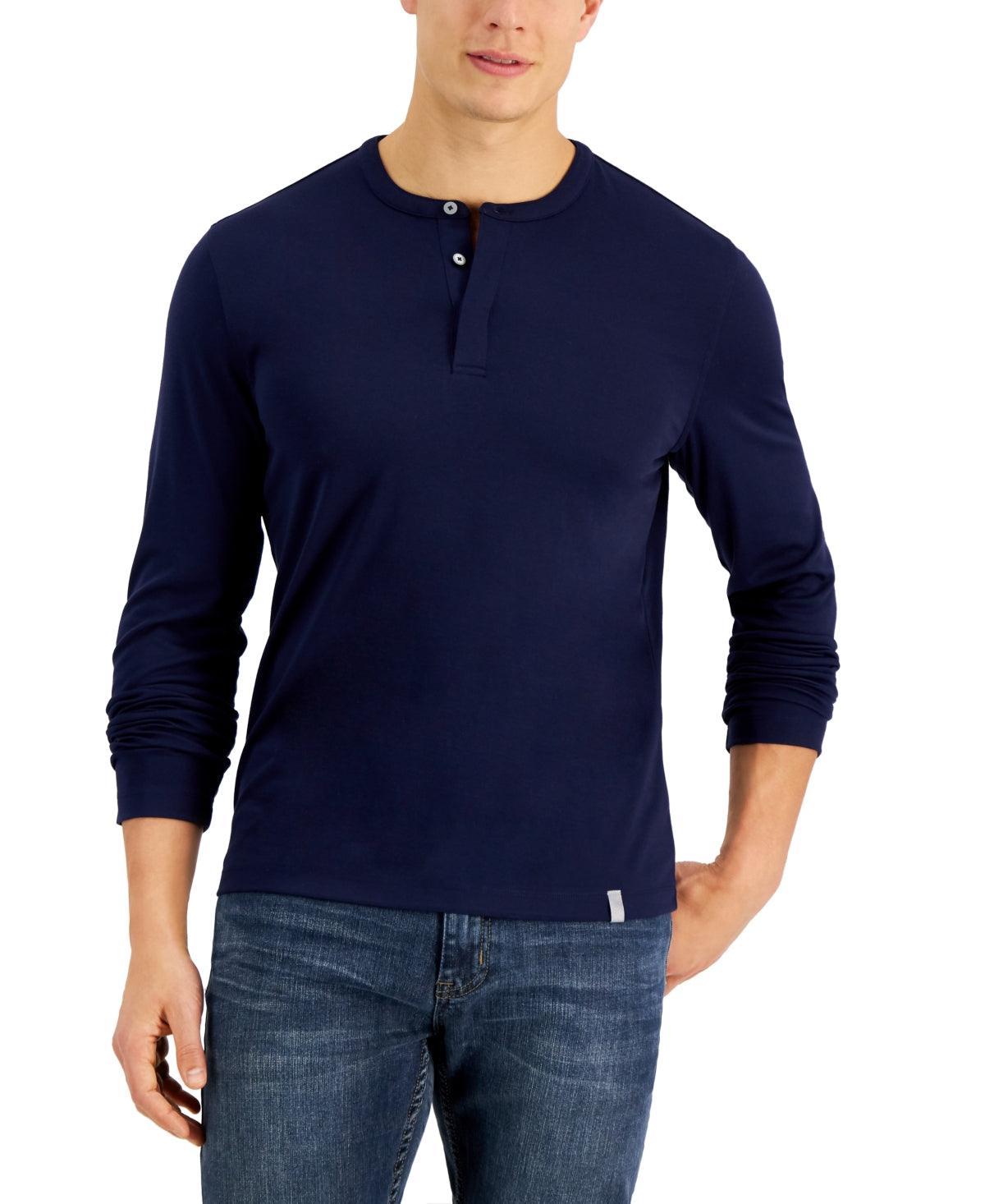 Alfani Men's Alfatech Henley  Navy Blue  Xl