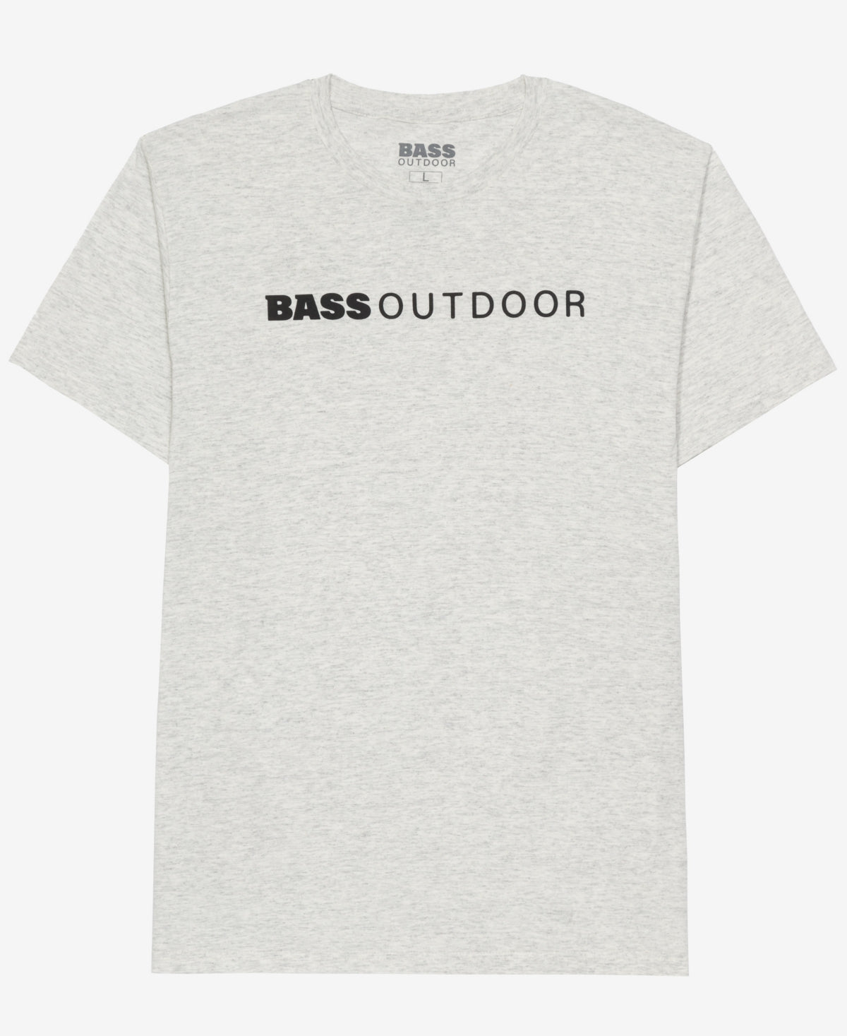 BASS OUTDOOR Mens Lined Short Sleeve T-shirt Oatmeal Heather Small