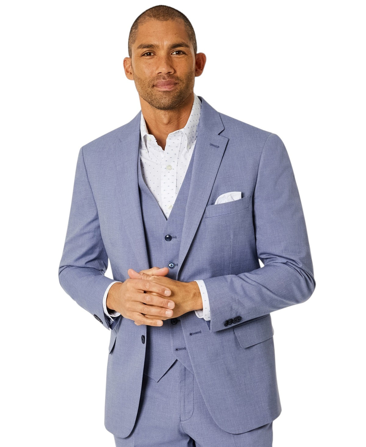 Tommy Hilfiger Mens Modern fit Suit Jacket Blazer 38 S Blue Solid Stretch