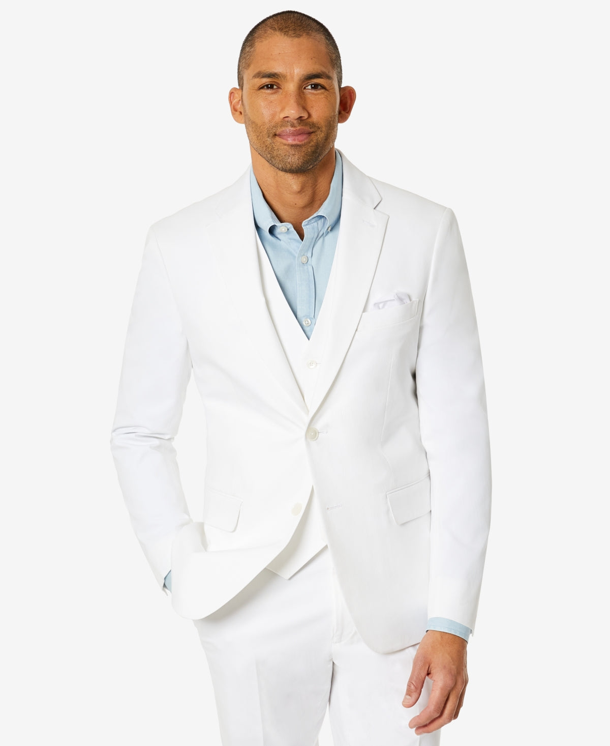 Tommy Hilfiger Men's Modernfit Flex Stretch Suit Jacket White 46L