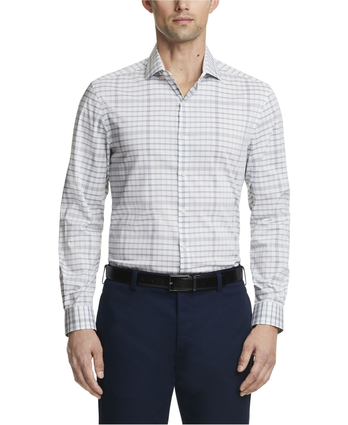 Van Heusen Men's Slim Fit Never Tuck Button Down  Dress Shirt  Lake Blue 14