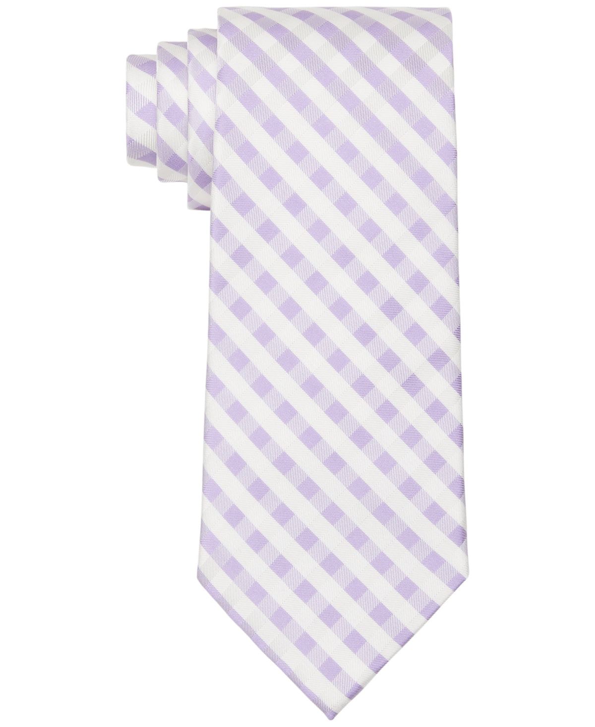 Tommy Hilfiger Mens Bardstown Gingham Tie Purple Necktie