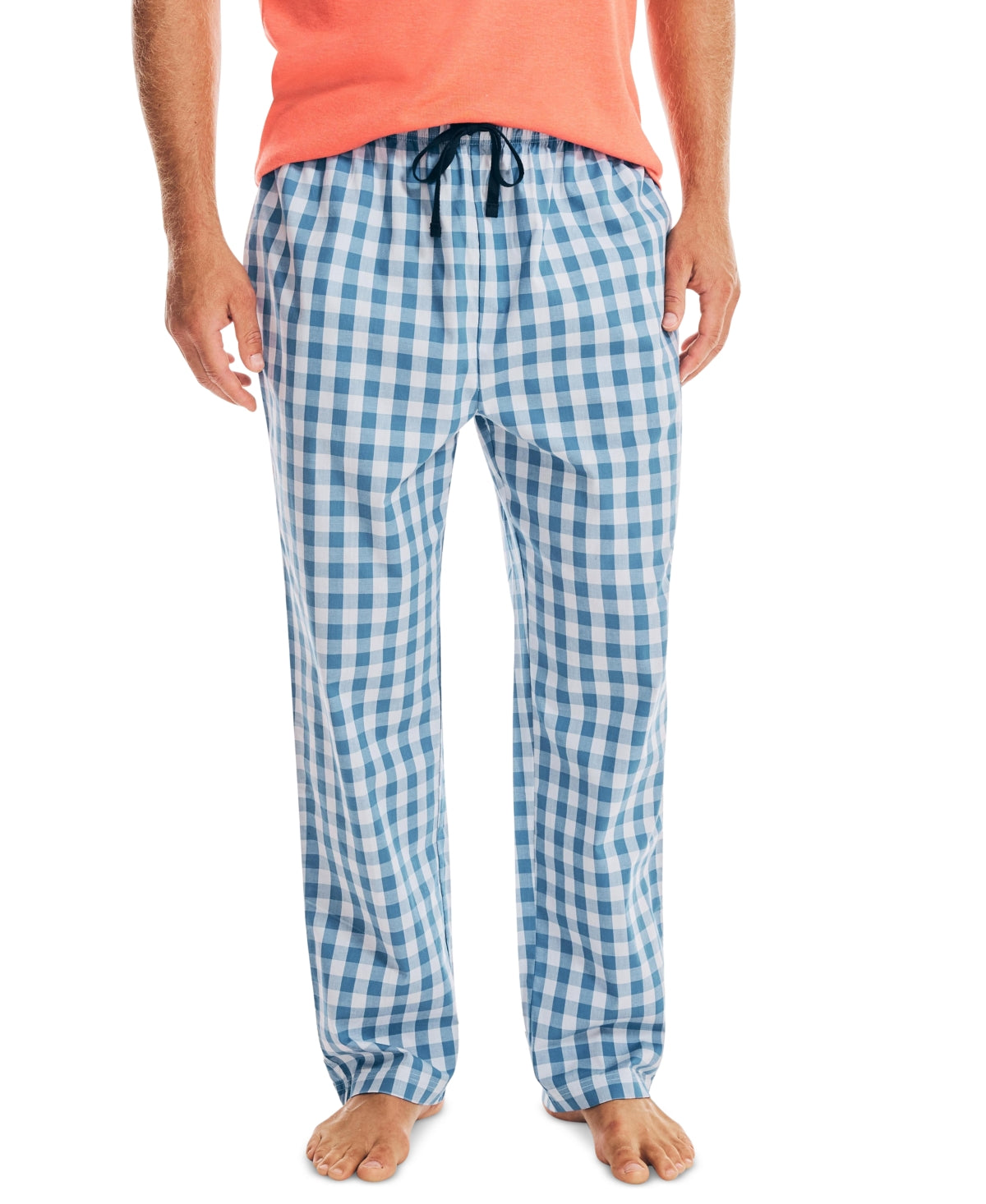 Nautica Men's Check Poplin Pajama Pants  Blue XL