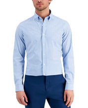 Club Room Mens Stripe Button Down Dress Shirt Blue White  XL