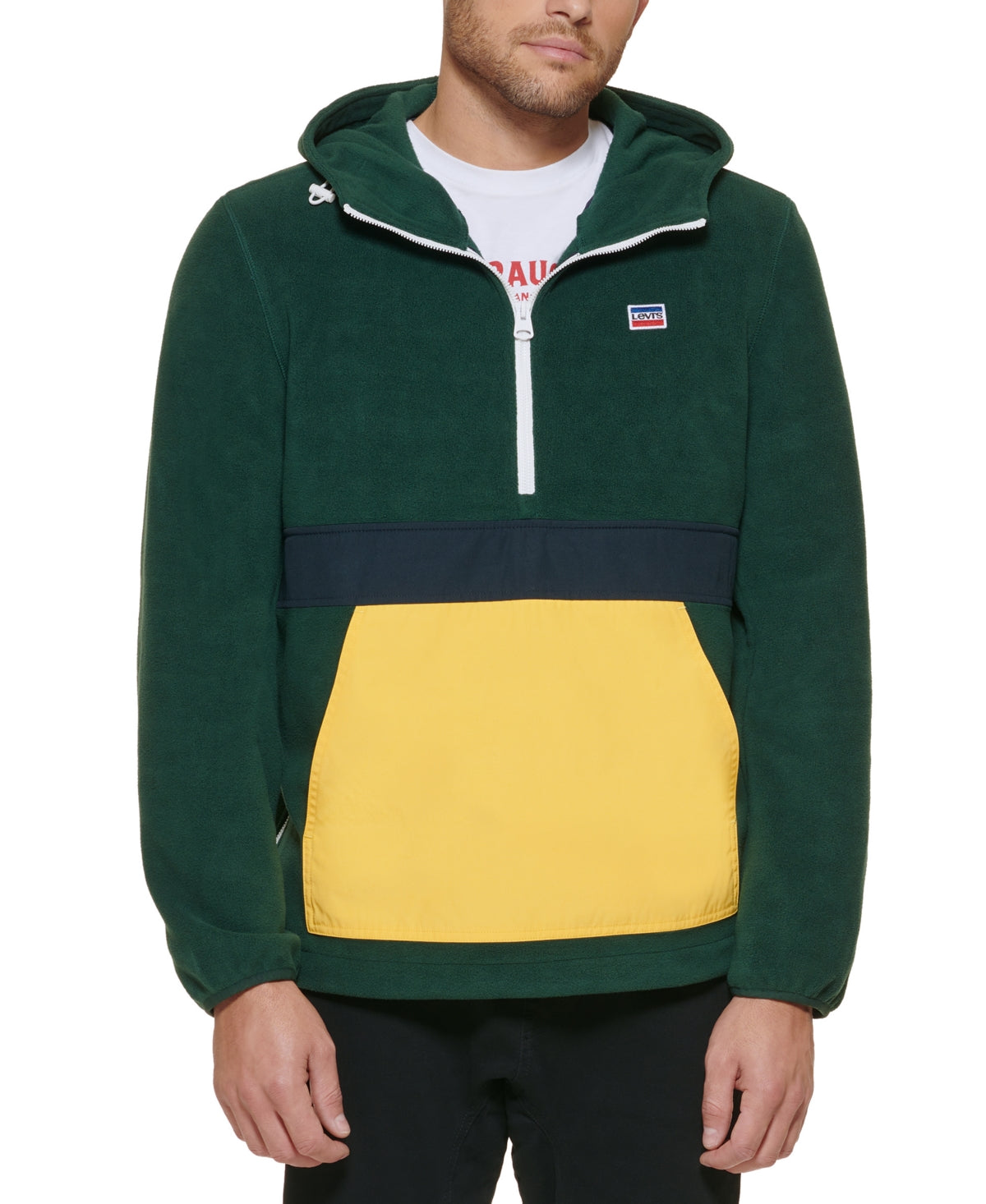 Levi's Mens Regular fit Fleece Hoodie Coat Small Green Solid