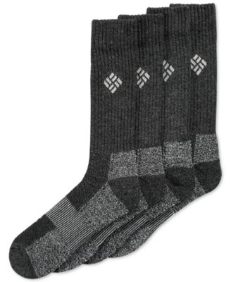 Columbia Men's 4 Pack Moisture Control Cushioned Crew Socks Black 6 to 12