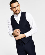Alfani Mens  fit Button-Up Tuxedo Vest Small Blue