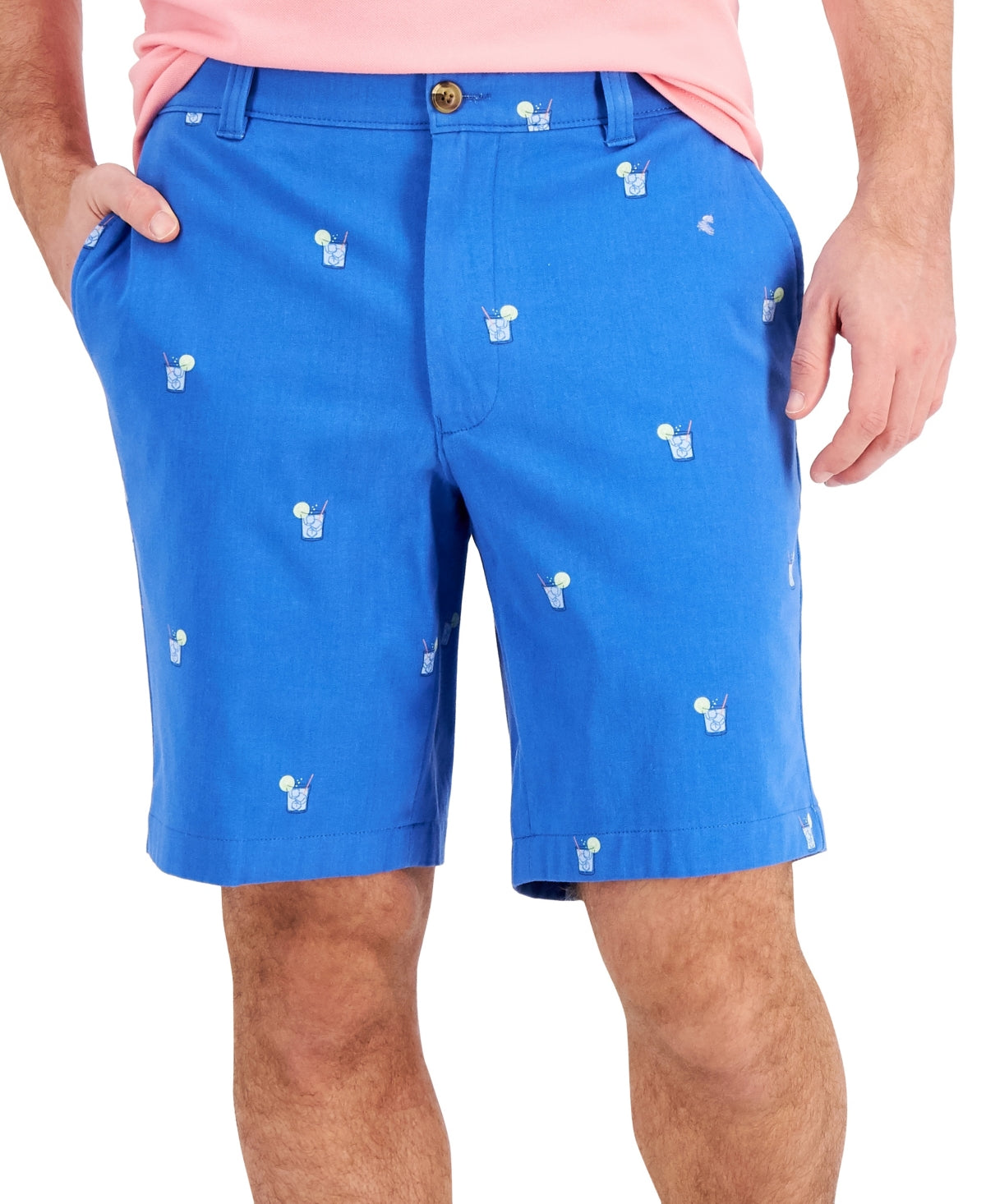 Club Room Men's Cocktail print Shorts Navy 33 Reg
