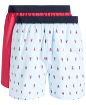 Club Room Mens 2-Pk. Lobster Solid Boxer Short Underwear Blue Raspberry Small