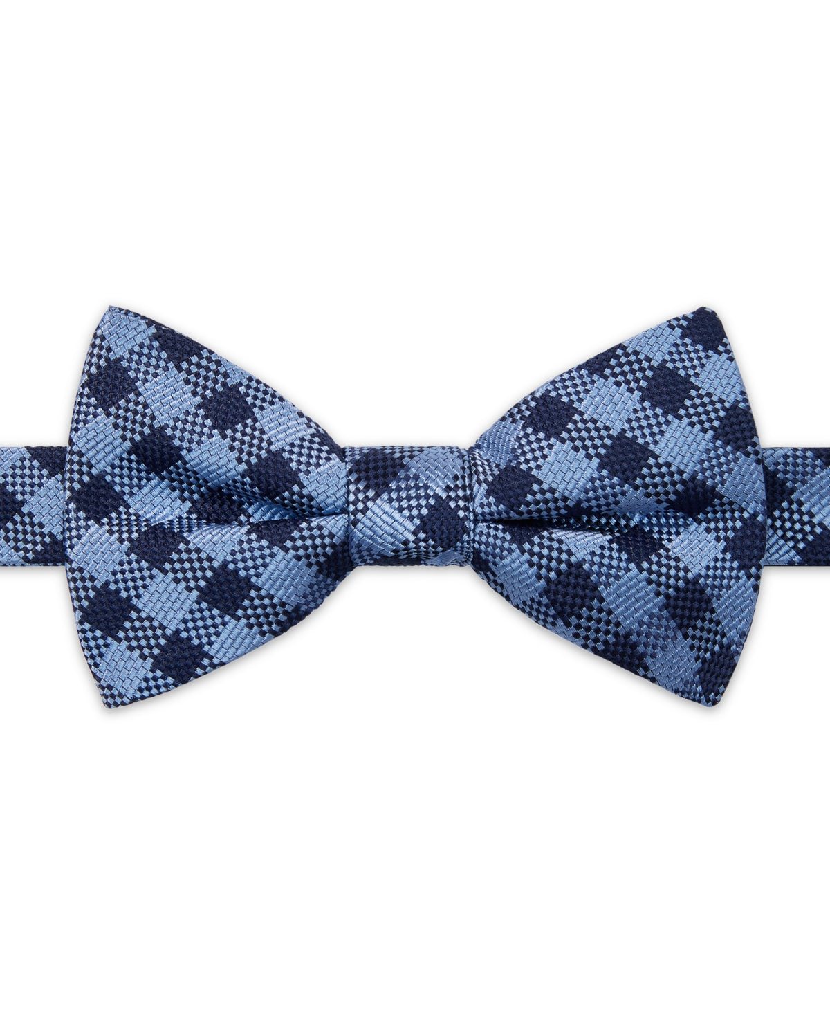 Tommy Hilfiger Men's Willard Gingham Bow Tie Blue Necktie
