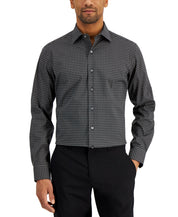 Alfani Men's Geo-Print Button Down Dress Shirt Black Small