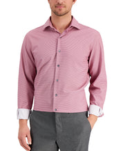 Alfani Mens Berry Geo-Print Button Down Dress Shirt 16 16 1/2 32 33