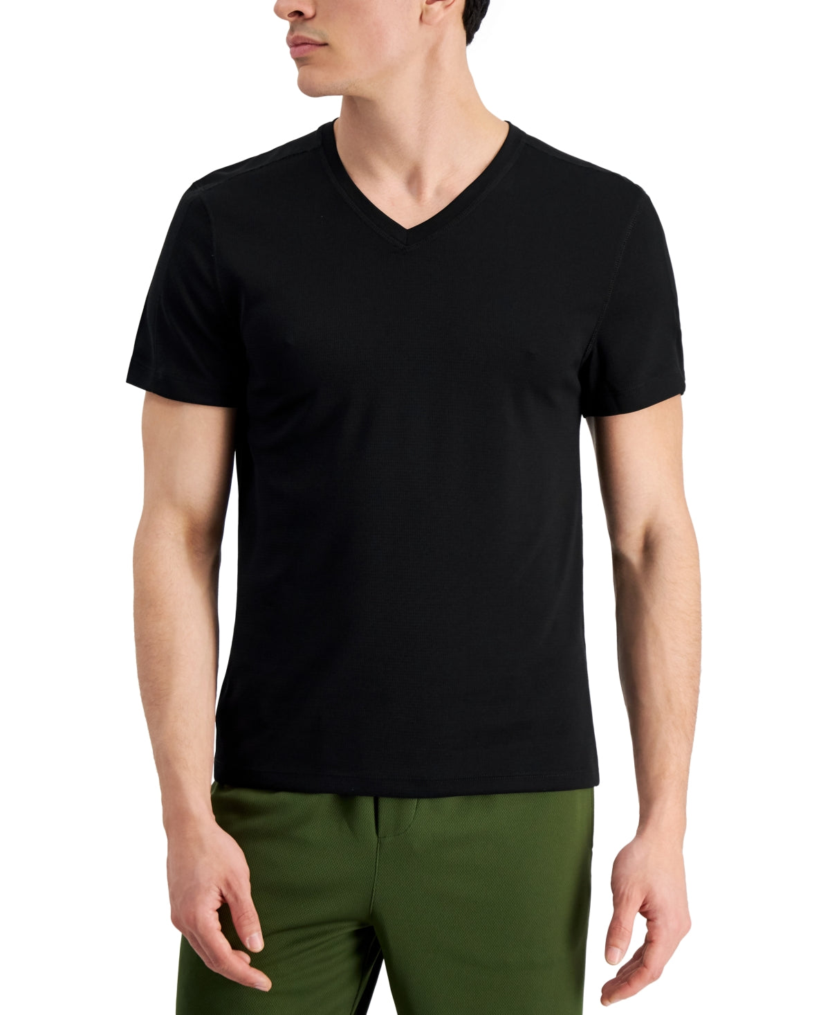 ID Ideology Men's Birdseye Mesh V neck T shirt Black XL