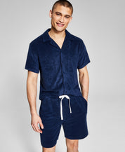 And Now This Mens Terry Shorts Blue Small