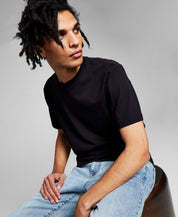 And Now This Men's Solid Short Sleeve Crewneck T Shirt Black Large