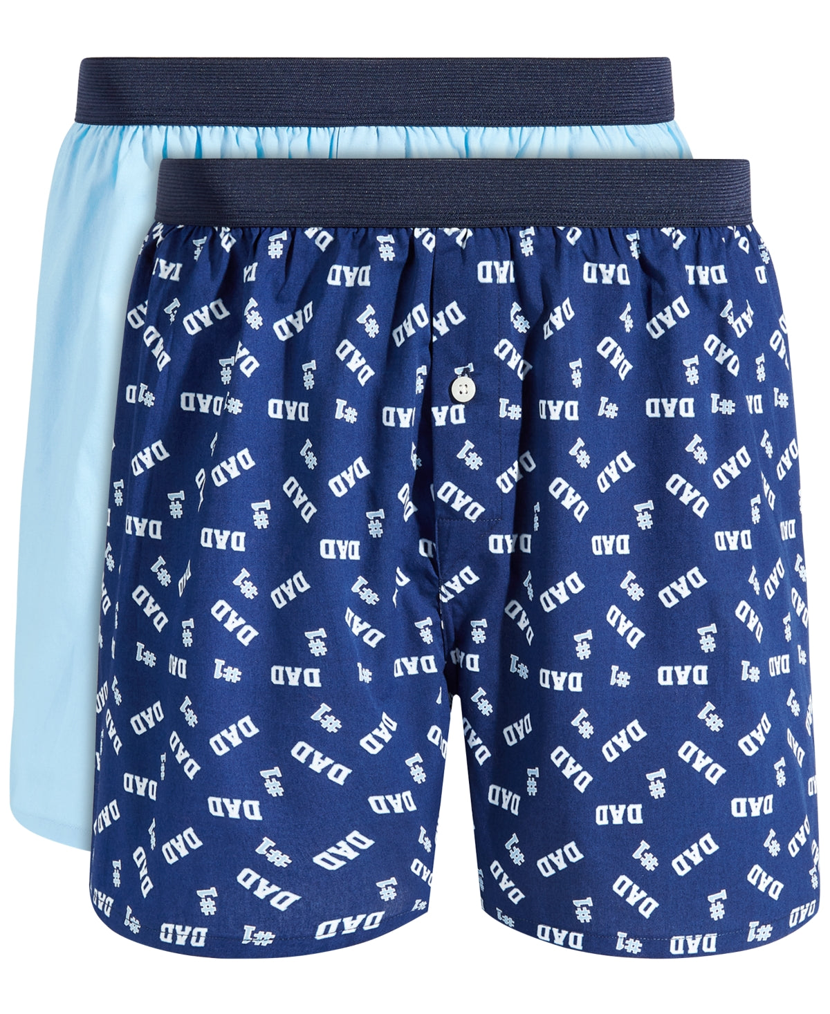 Club Room Men's 2 Pack 1 Dad Solid Boxer Shorts Navy Placid Blue XL