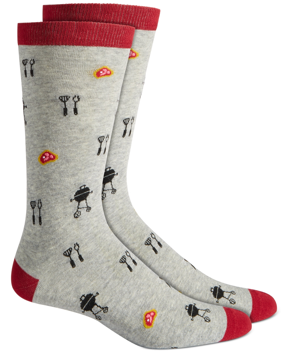 Club Room Mens Dark Gray Grill Crew Socks  One Size Reg