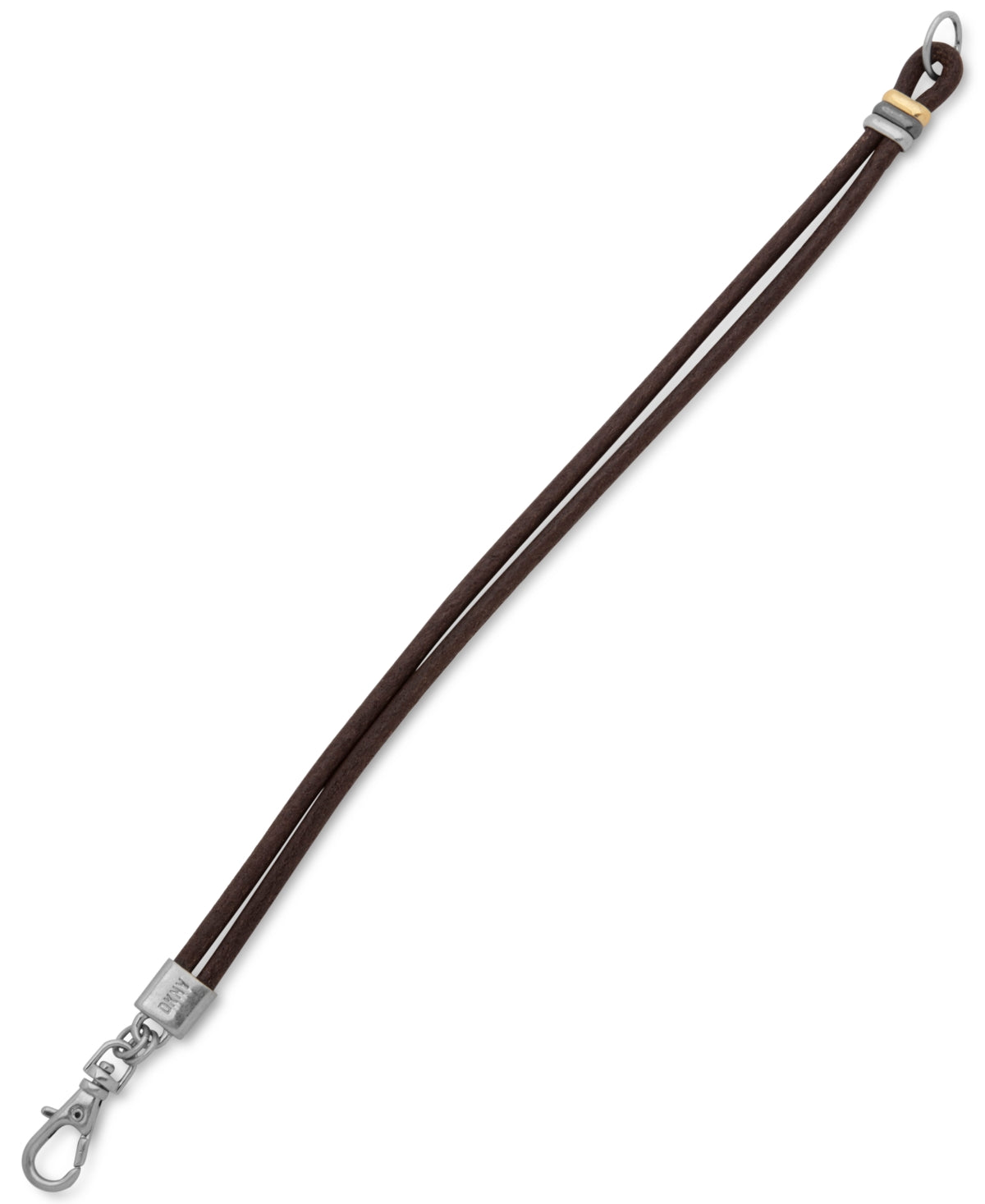 DKNY Men's Tri Tone Brown Leather Bracelet Open