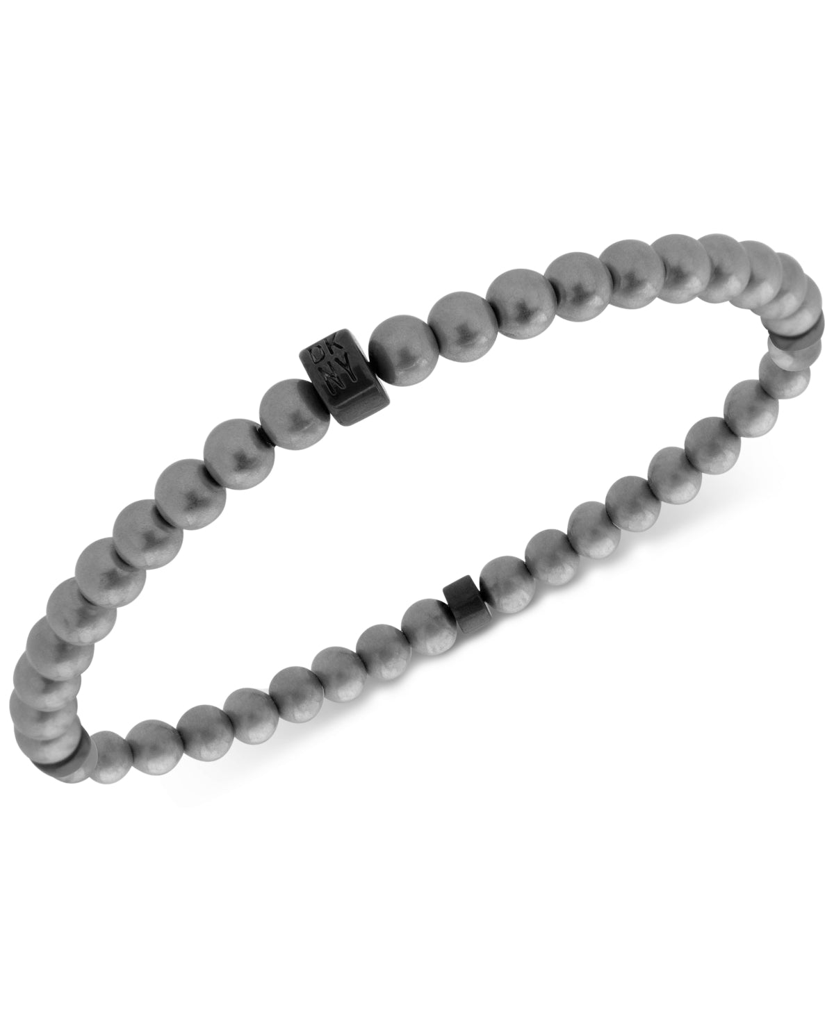 Dkny Men's Silvertone Bead Stretch Bracelet Osfa