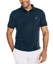 Nautica Mens Classic-Fit Short Sleeve Polo Shirt Navy Large