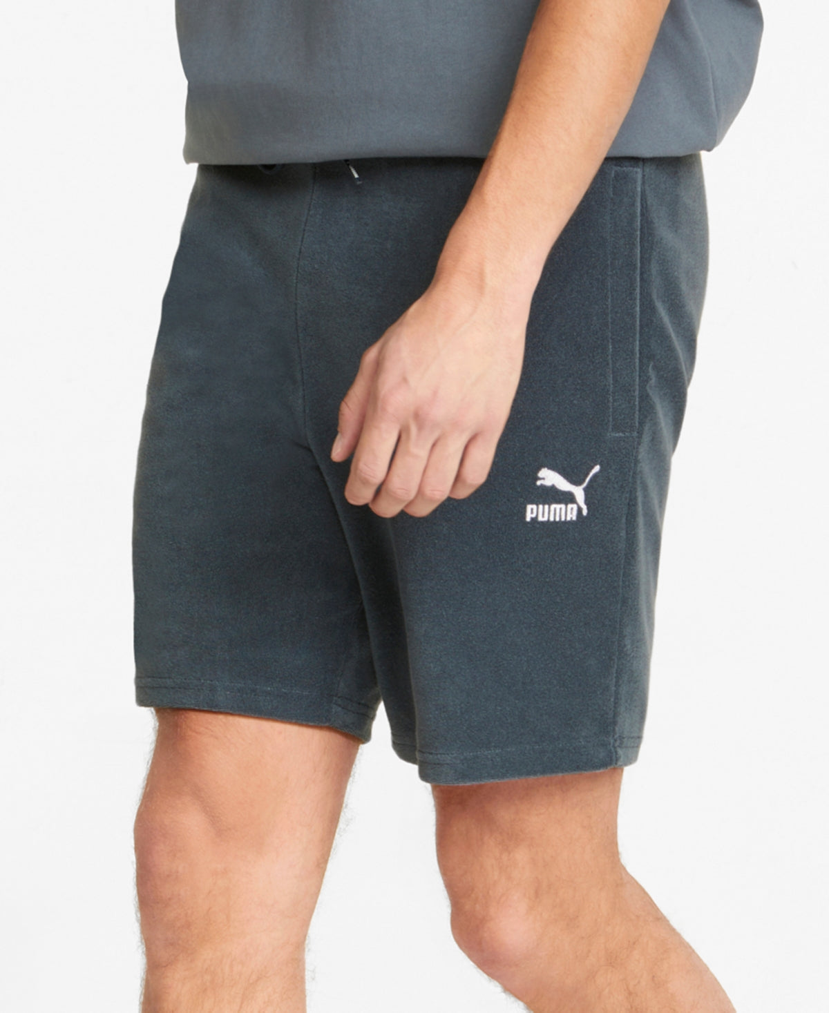 Puma Mens Terry Logo Shorts Blue XXL