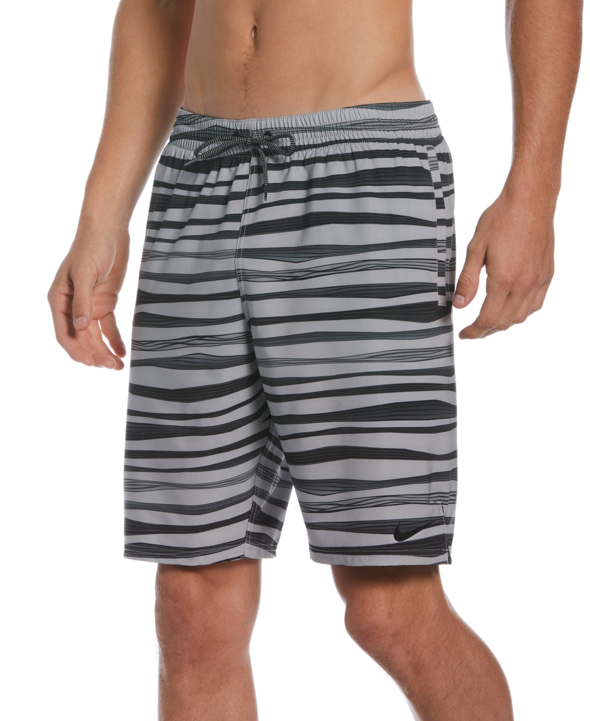 Nike Mens Logo Tape Volley Shorts Grey Small