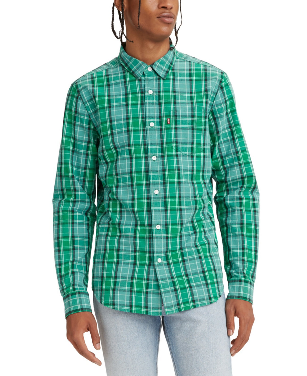 Levi's Men's Classic 1 Pocket Shirt Green Large