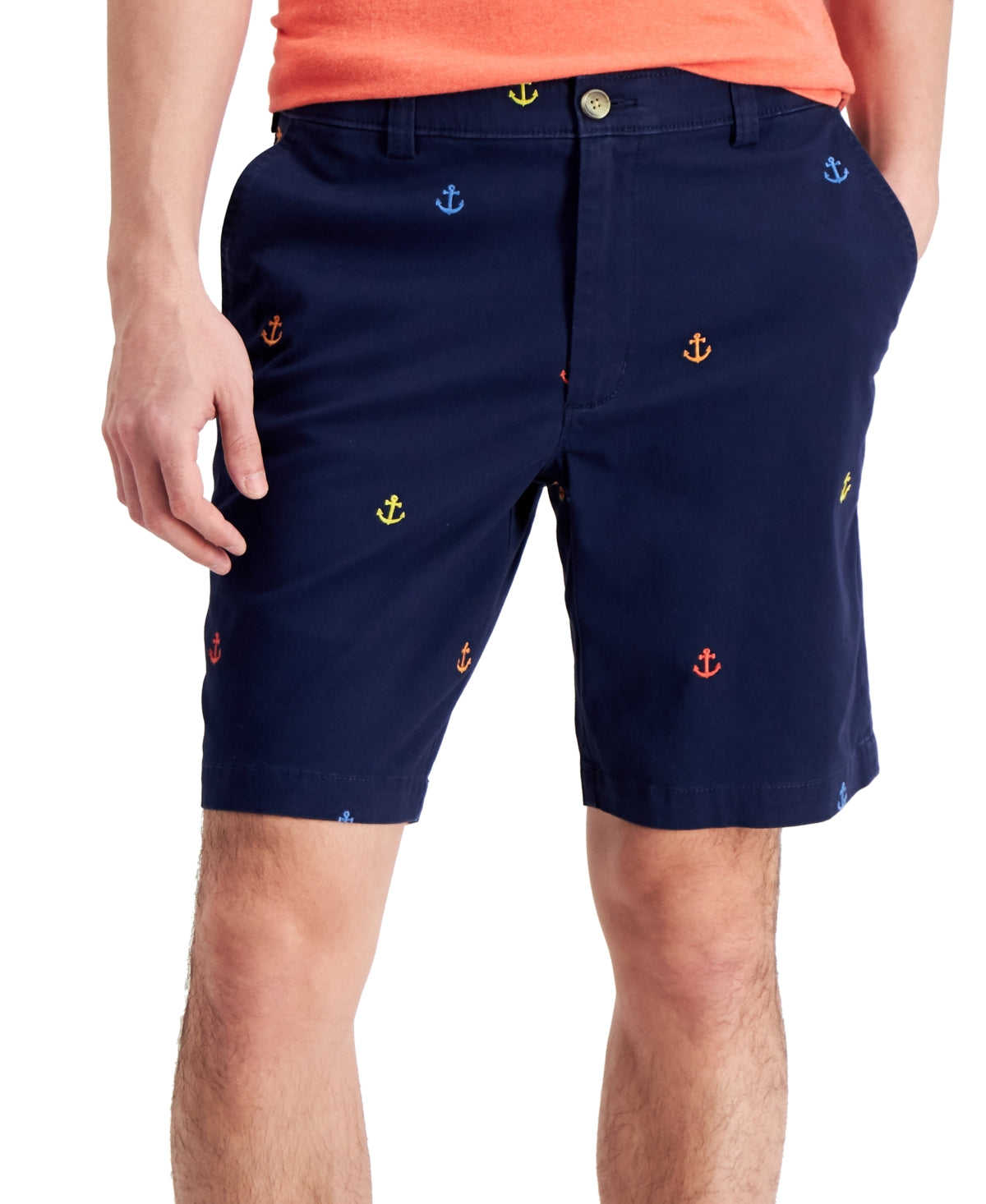 Club Room Mens Anchor Shorts Navy Blue 40 REG