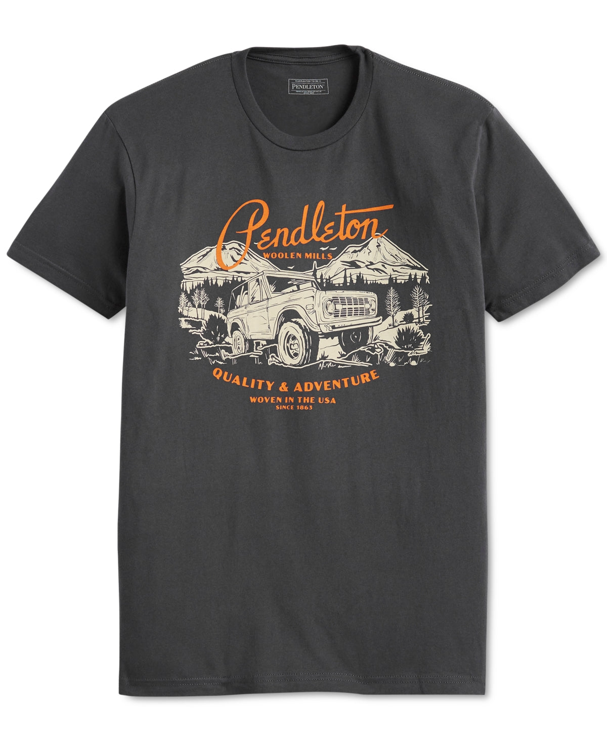 Pendleton Men's Off Road Trails Graphic Tshirt  Graphite Black  XL