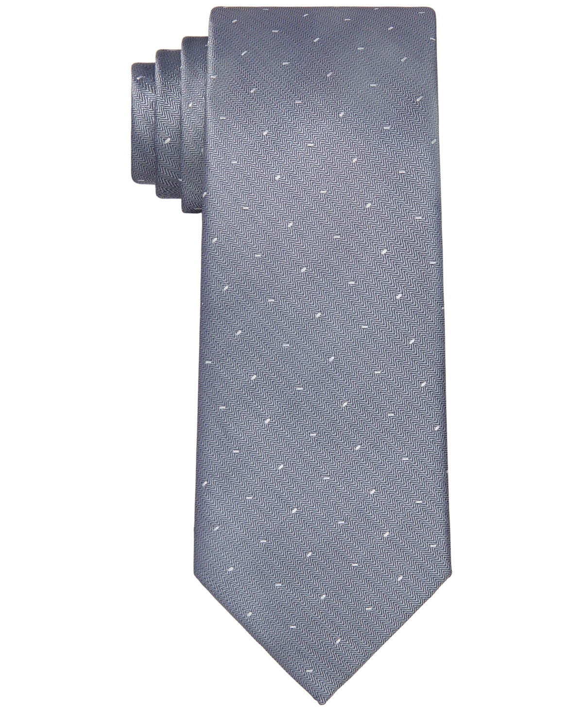 Calvin Klein Men's Necktie Fleck Herringbone Tie Gray Regular Size