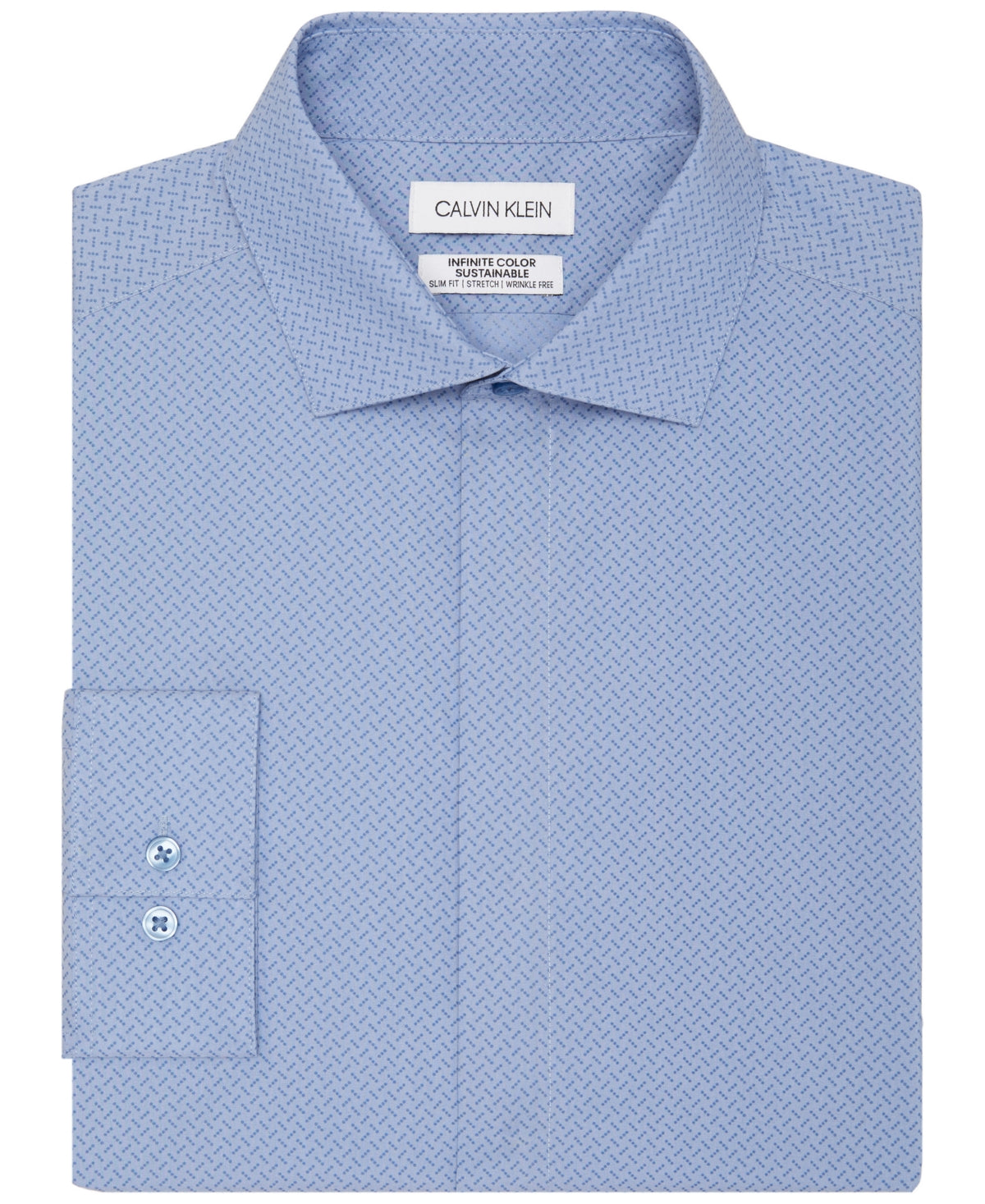 Calvin Klein Men's Infinite Color Sustainable Slim Fit Dress Shirt Blue 17 34 35