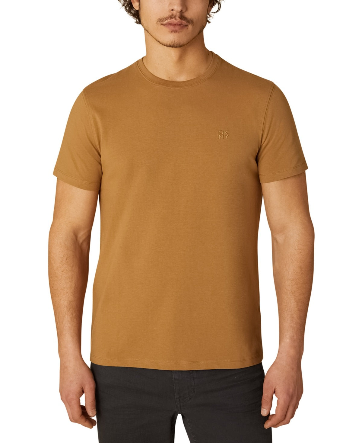 Dkny Men's Premium Solid T Shirt Medium Brown