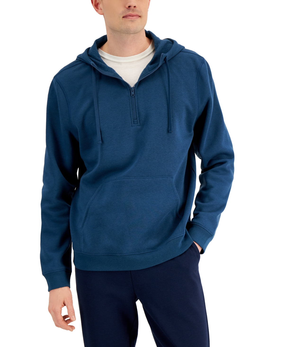 Id Ideology Men's 1/2 Zip Hoodie Sweatshirt Navy Blue 3XL