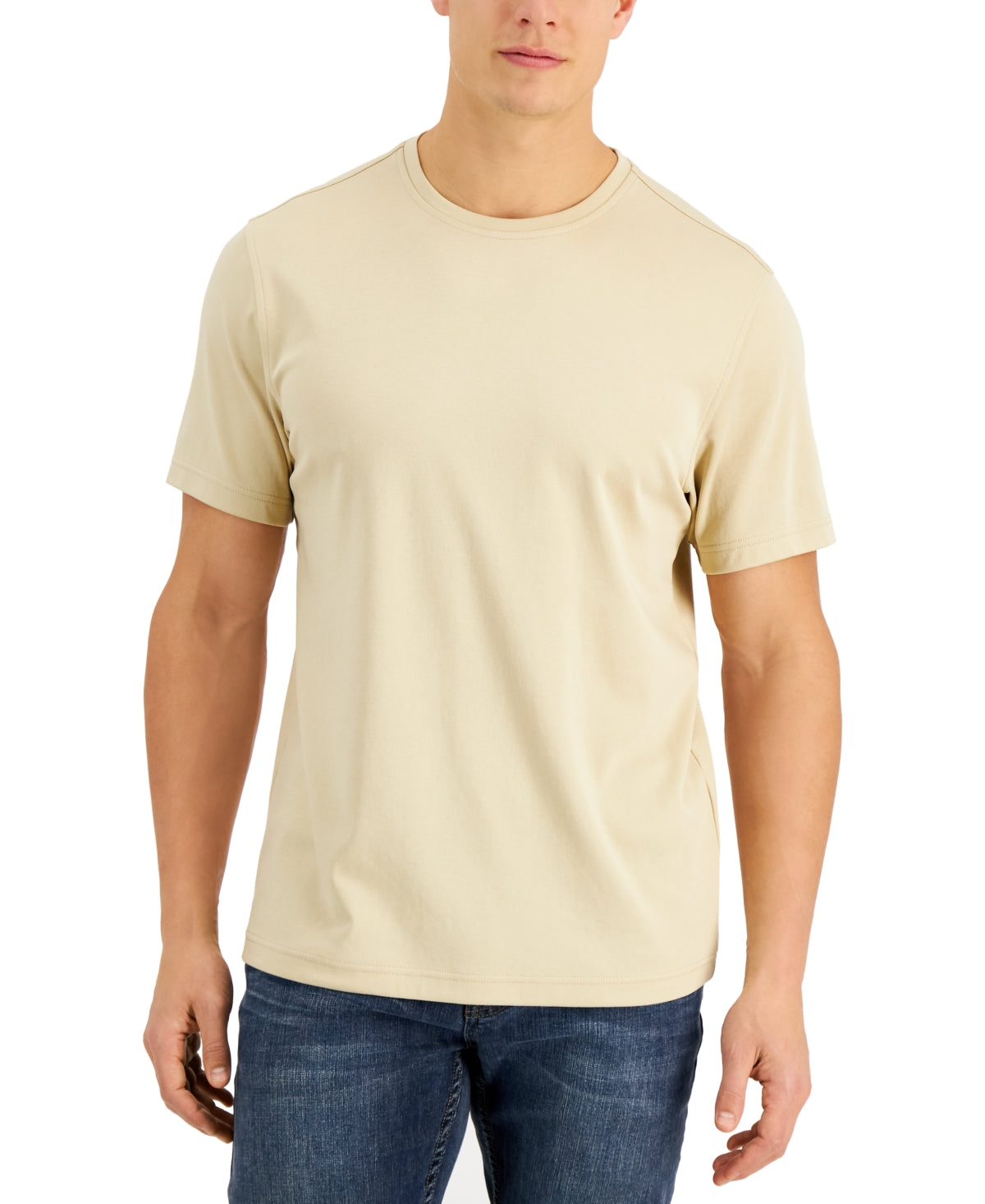 Alfani Men's Supima Crewneck T Shirt Beige XXL