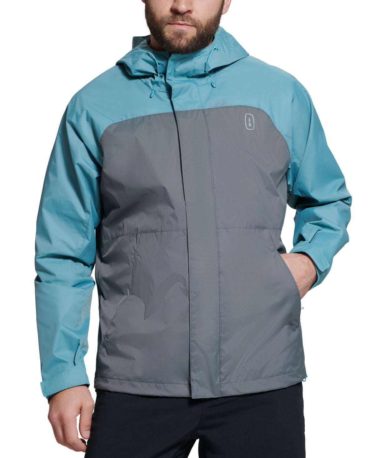 Bass Outdoor Men's Firebird Rain Tech Jacket Gargoyle Arctic Size Small