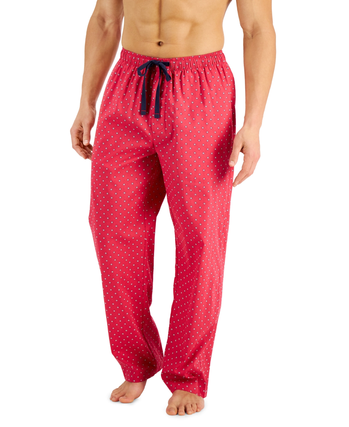 Club Room Men's Dot Print Woven Pajama Pants Pink Large